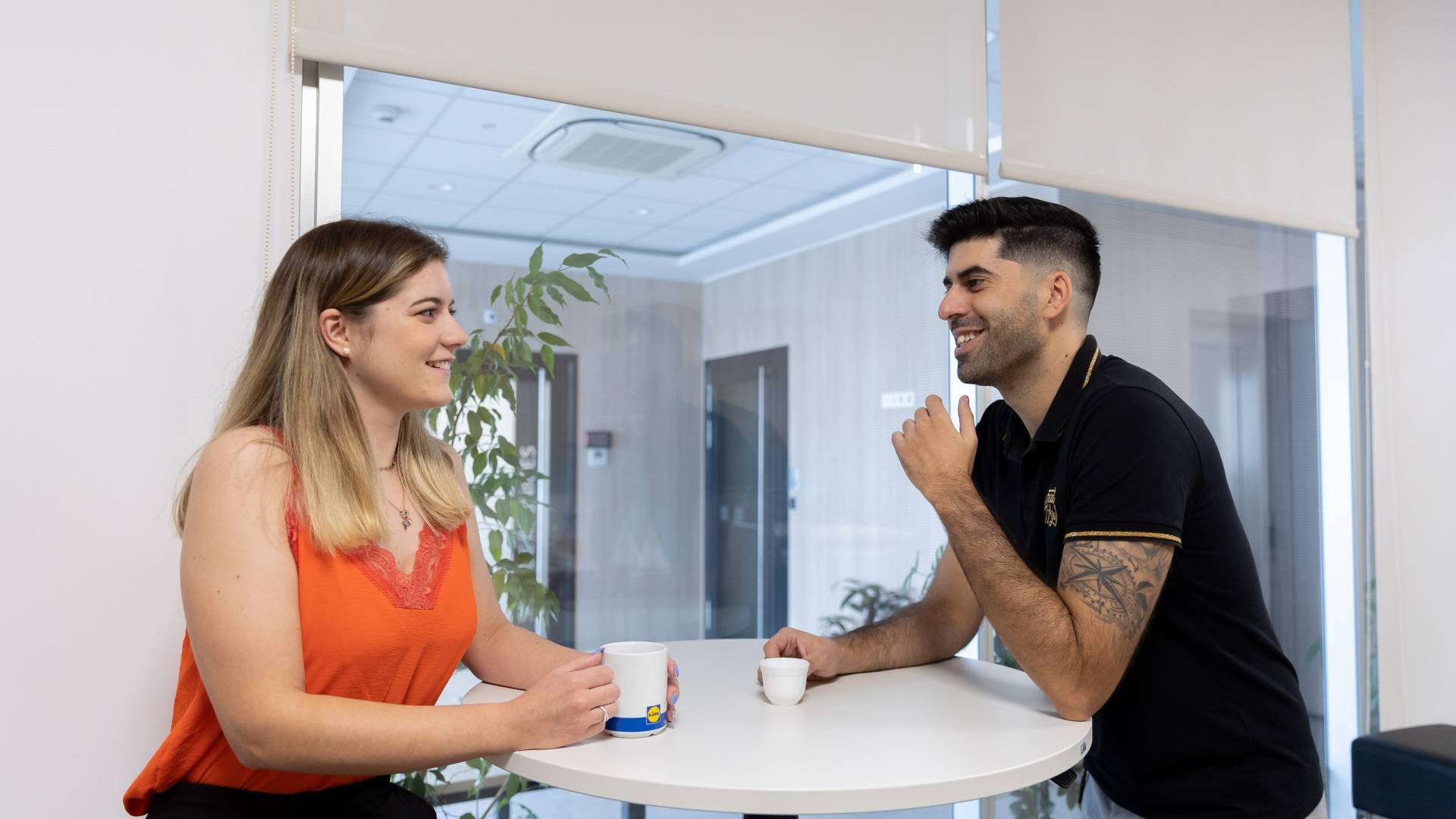 HR employees with coffee